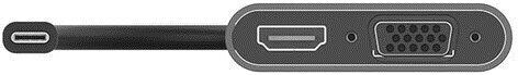 Unitek Μετατροπέας USB-C male σε HDMI / VGA female Γκρι 1τμχ V1168A