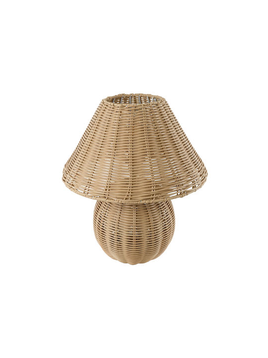 GloboStar Wood Table Lamp for Socket E27 with Beige Shade and Base