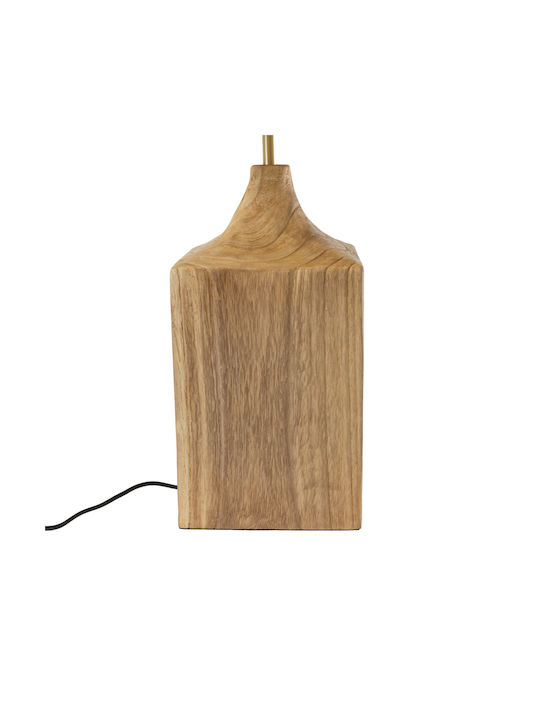 GloboStar Wood Table Lamp for Socket E27 with Beige Shade and Base