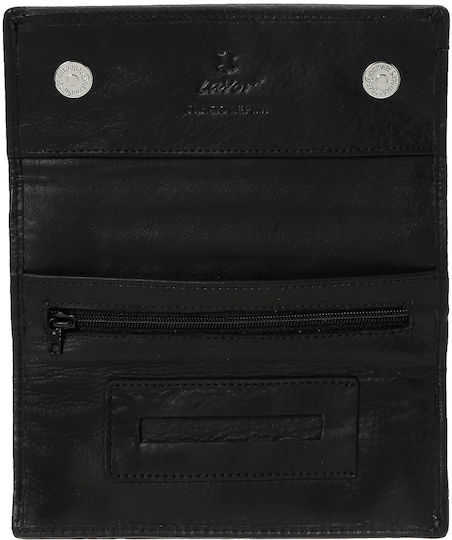 Lavor Lederne Tabaktasche Schwarz mit Verschluss 16.5x7.5cm