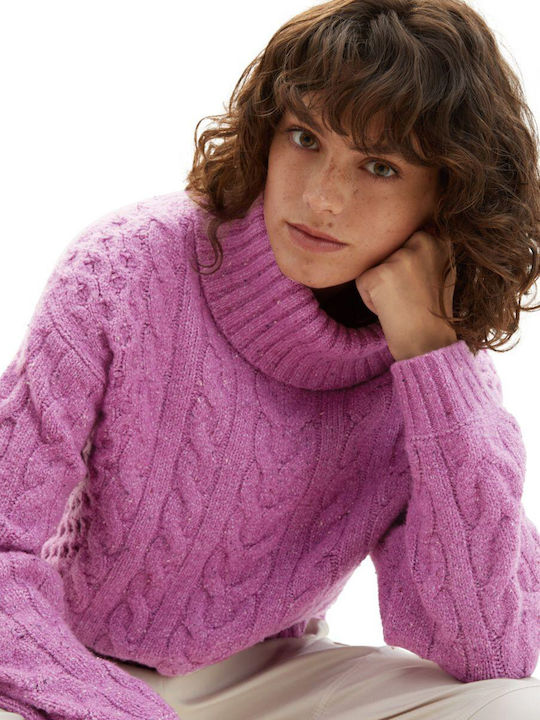 Tom Tailor Women's Long Sleeve Sweater Turtleneck Purple