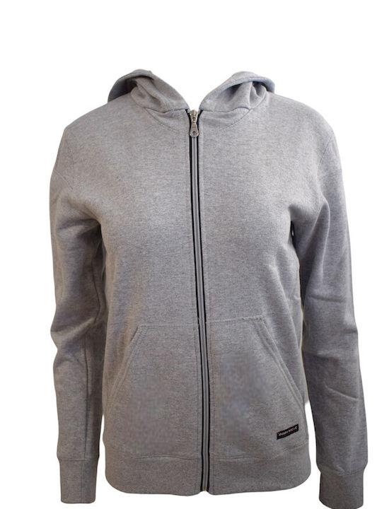 Bodymove Men's Sweatshirt Jacket with Hood and Pockets Gray