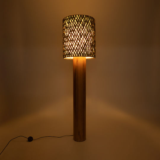 GloboStar Niihau Floor Lamp H160xW43cm. with Socket for Bulb E27 Brown
