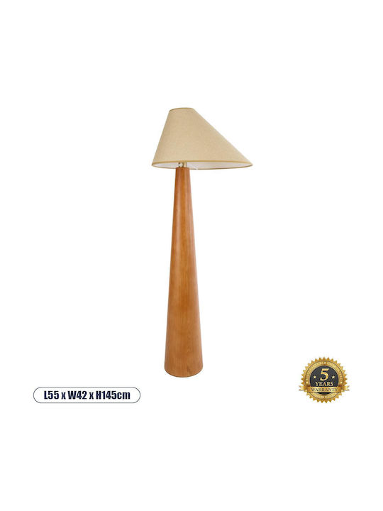 GloboStar Kauai Floor Lamp H145xW55cm. with Socket for Bulb E27 Beige
