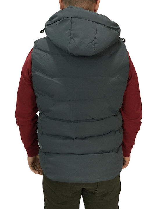 Dsplay Men's Winter Sleeveless Jacket Grey