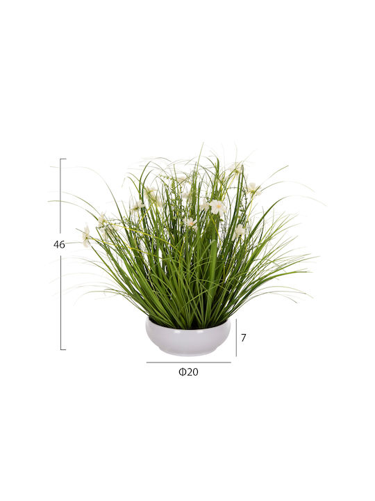 HomeMarkt Artificial Plant in Pot White 46cm 1pcs