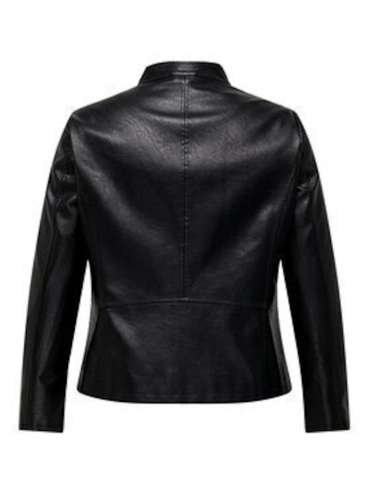 Only Women's Short Biker Jacket for Winter BLACK