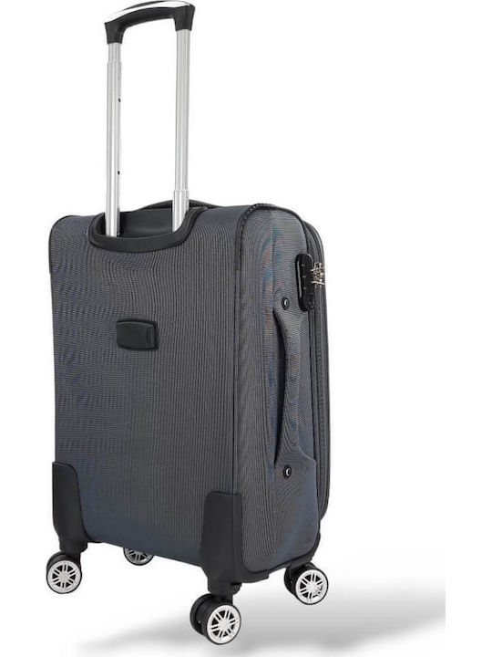 Playbags Medium Fabric Suitcase Gray with 4 Wheels Height 59cm