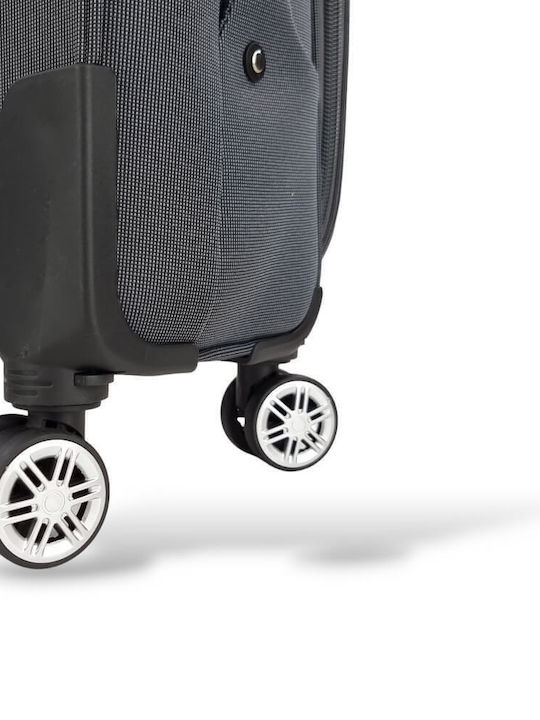 Playbags Medium Fabric Suitcase Gray with 4 Wheels Height 59cm