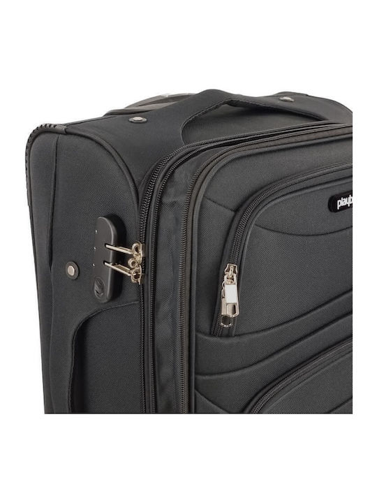 Playbags Cabin Fabric Black Suitcase With 4 Wheels