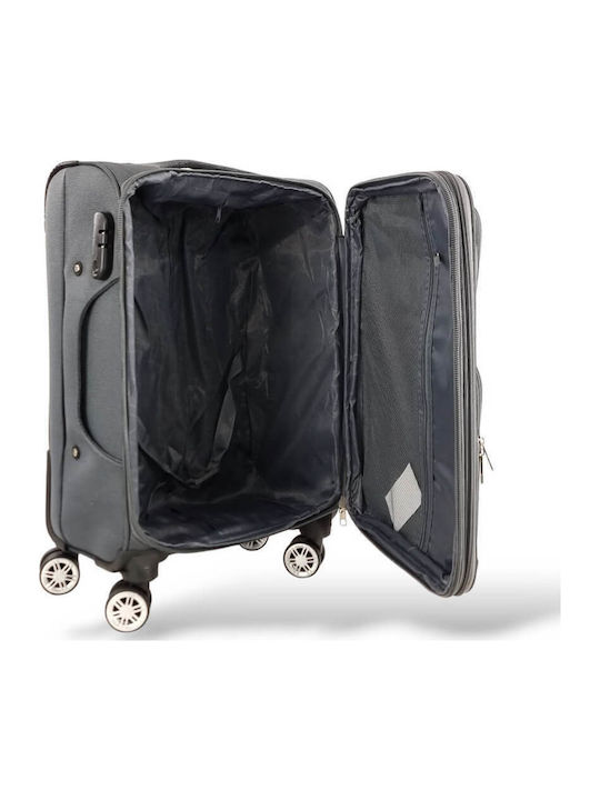 Playbags Medium Fabric Suitcase Gray with 4 Wheels Height 59cm