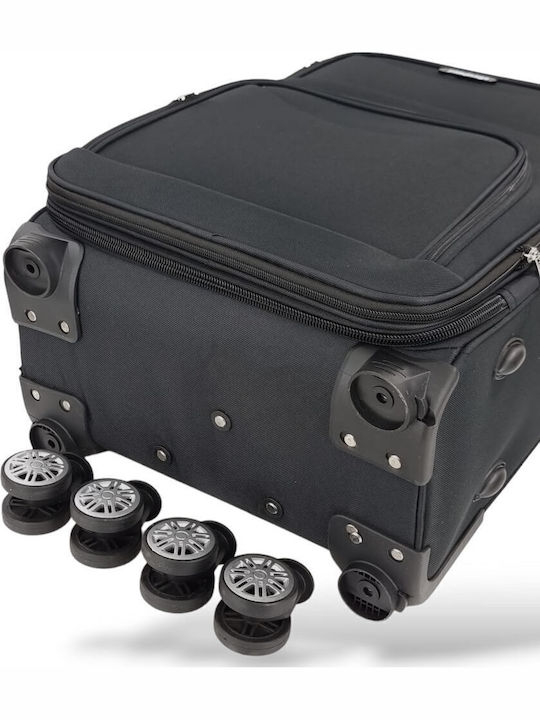 Playbags Cabin Fabric Black Suitcase With 4 Wheels
