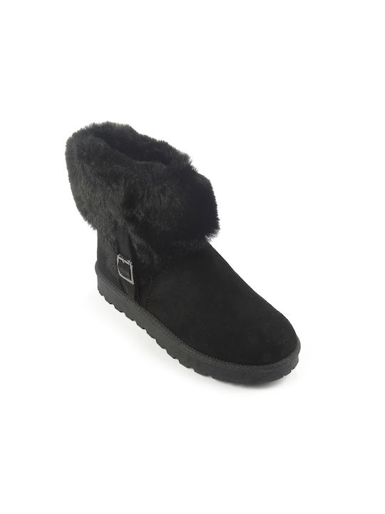 Fshoes Women's Ankle Boots with Fur Black