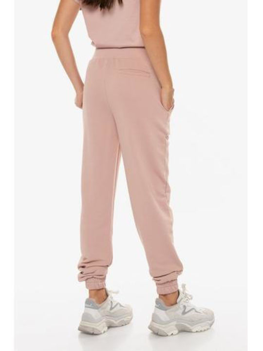 Trussardi Women's Cotton Trousers in Wide Line Adobe Rose