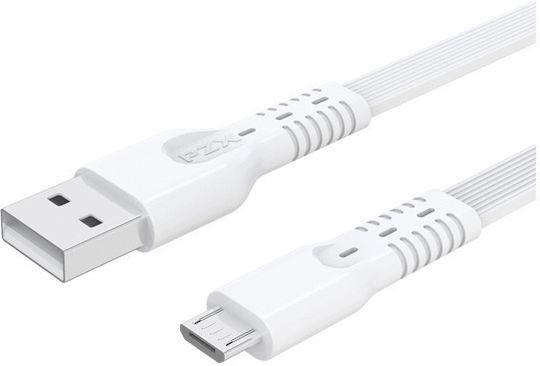 PZX Regular USB 2.0 to micro USB Cable Λευκό 1m (698)