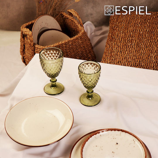 Espiel Terra Cream Teller Untiefe aus Porzellan Orange mit Durchmesser 26cm 6Stück