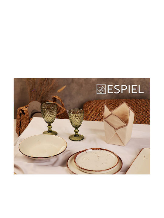 Espiel Terra Cream Plate Shallow made of Porcelain Orange with Diameter 26cm 6pcs