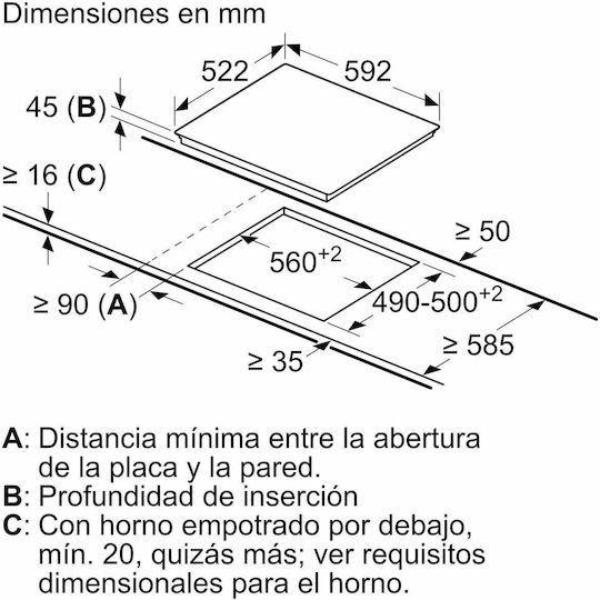 Siemens Ceramic Cooktop Autonomous 59.2x52.2εκ.