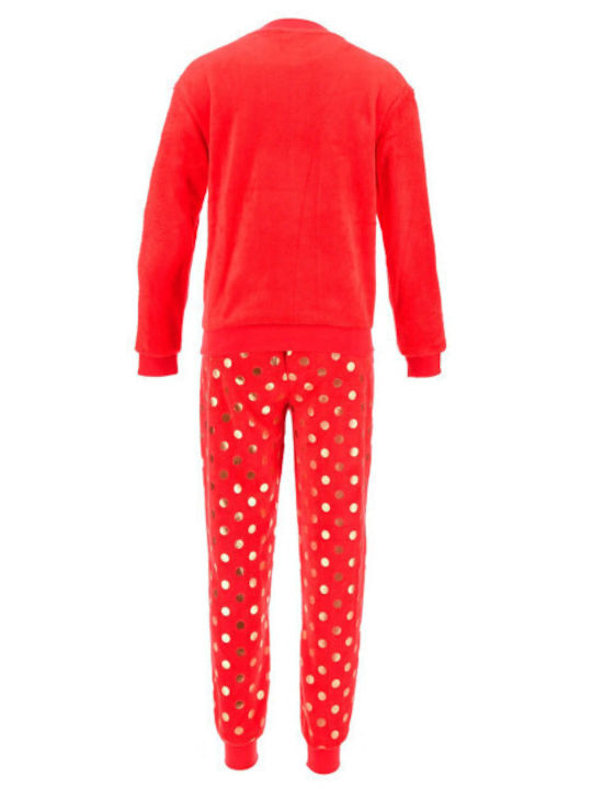 Disney Winter Women's Pyjama Set Fleece Red