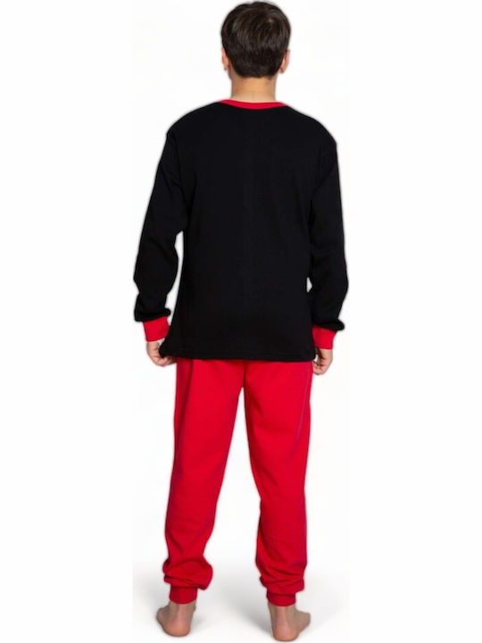 Nina Club Kids' Pajamas Winter Cotton Black Happy