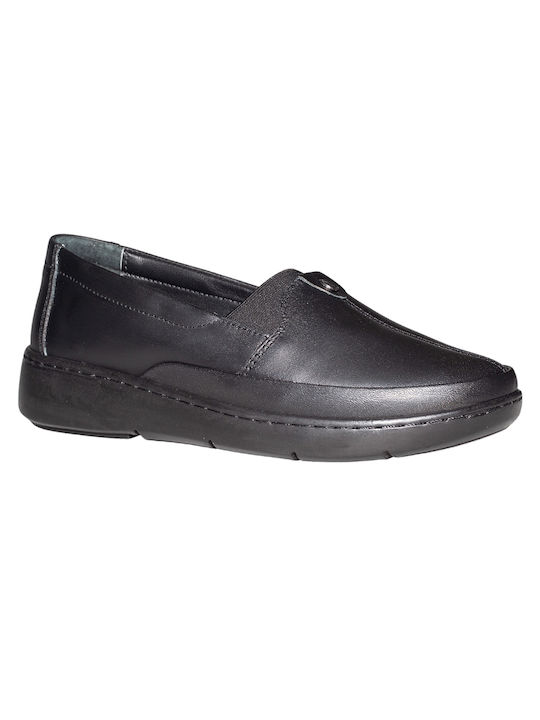 Manlisa Leather Women's Moccasins in Black Color