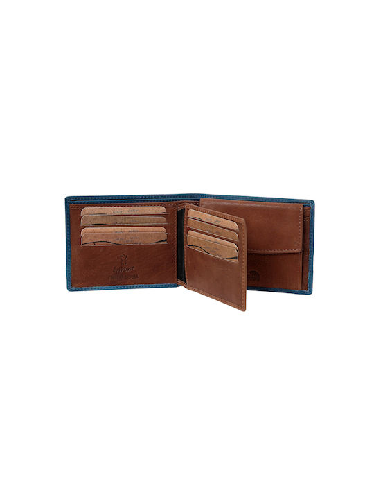 Lavor Men's Leather Card Wallet with RFID Blue