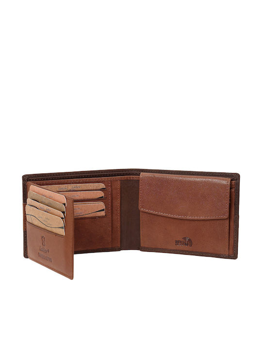 Leather Men's Wallet Cards with RFID Brown