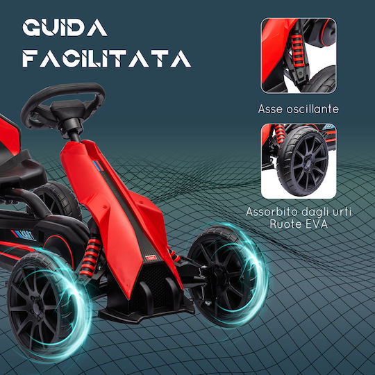 Go Kart Μονοθέσιο με Πετάλι Κόκκινο για 3+ Ετών