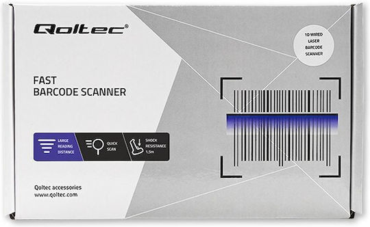 Qoltec Handheld-Scanner Drahtlos mit 2D- und QR-Barcode-Lesefunktion