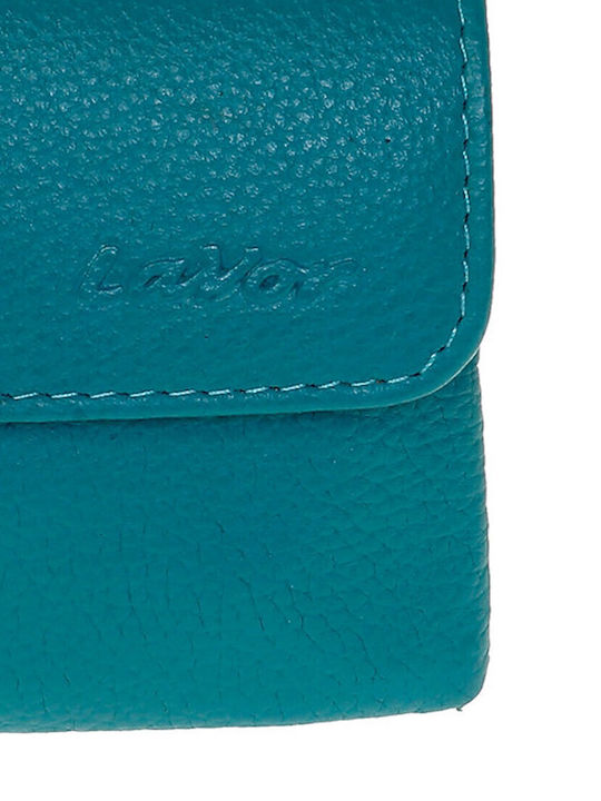Small Leather Women's Wallet Coins with RFID Turquoise