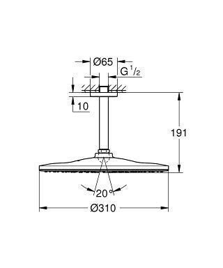 Grohe Rainshower 310 Στρογγυλή Κεφαλή Ντουζ 14.2cm