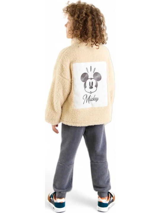Παιδική Ζακέτα Βαμβακερή Μπεζ. Mickey Mouse