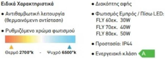 Luminor Огледало За Баня LED с Bluetooth от Метал 100x80см Черно