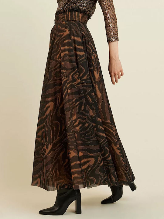 Forel High Waist Maxi Skirt Leopard in Brown color