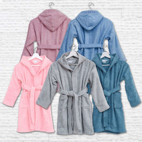 Borea Kids Hooded Bathrobe Petrol