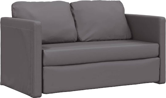 Триместен Диван Спалня Изкуствена кожа Сив 112x60x55см.