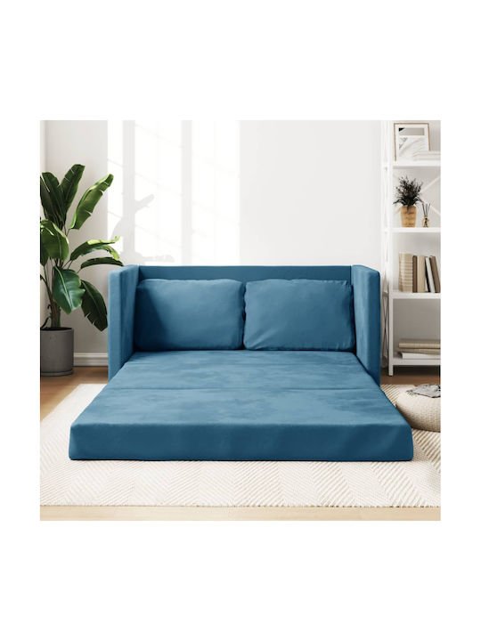 Doppelsitzer Sofa Bett Samt Blau 122x60x55cm