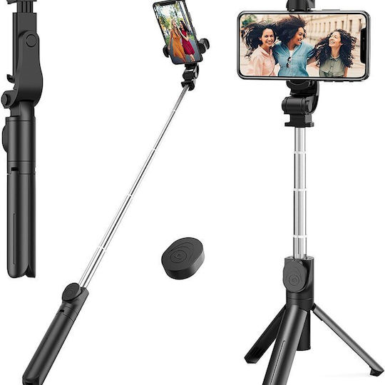 Andowl Selfie Stick Cell Phone Tripod with Bluetooth Black