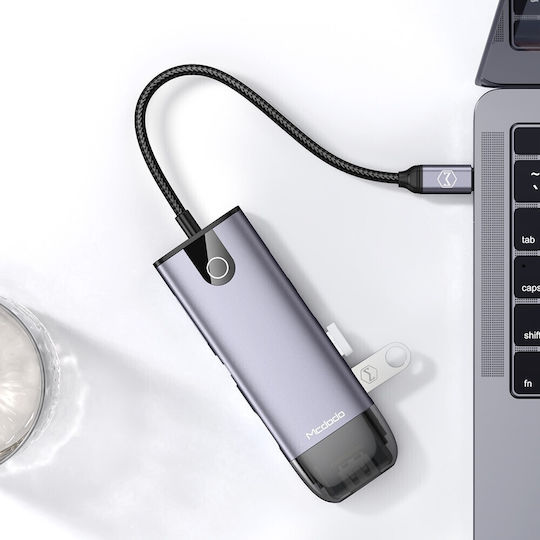 Mcdodo USB-C Docking Station with HDMI 4K PD Ethernet Gray (HU-7420)