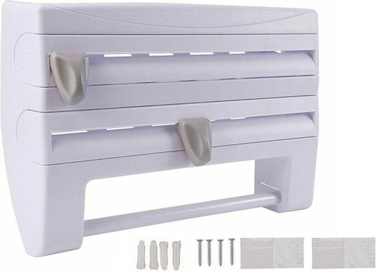 Wall Mounted Plastic Paper Towel Holder White 38x9x24cm AT24177