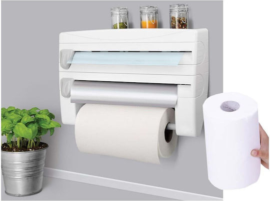 Wall Mounted Plastic Paper Towel Holder White 38x9x24cm AT24177