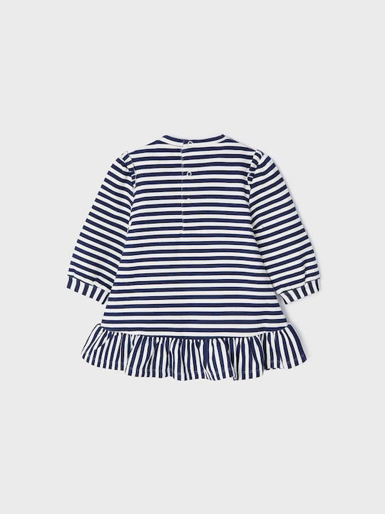 Mayoral Kids Dress Striped Long Sleeve Blue