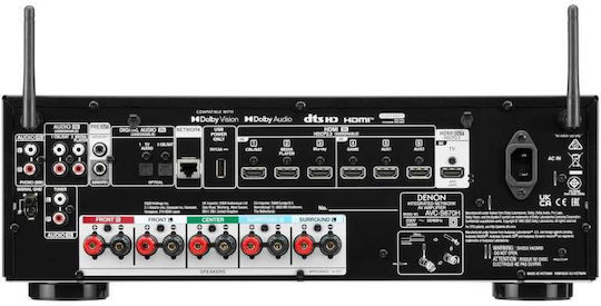 Denon AVC-S670H Home Cinema Receiver 4K/8K 5.2 Channels 75W/8Ω 150W/6Ω with HDR and Dolby Atmos Black