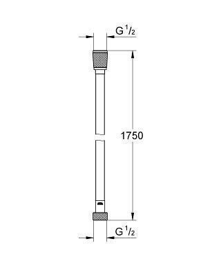 Grohe Silverflex Душ шлаух 175см Черен