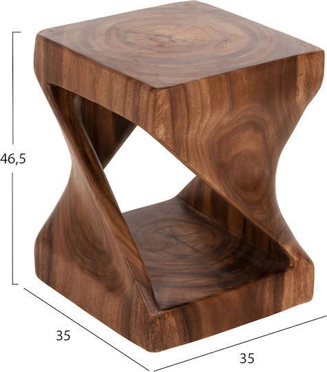 Hocker Für das Wohnzimmer Hölzernes Gebo Walnut 35x35x46.5cm