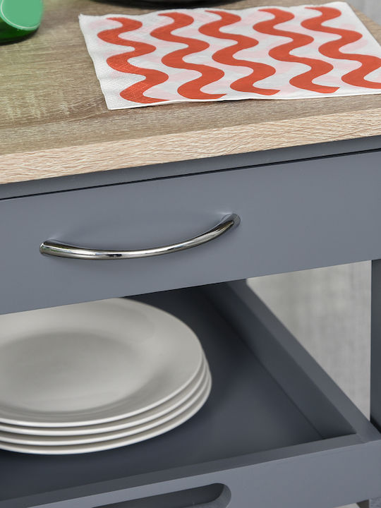 HomCom Ραφιέρα Κουζίνας Ξύλινη 4 Θέσεων Μπλε 37x37x76cm