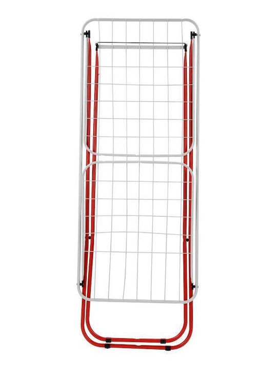 Viosarp Folding Floor Clothes Drying Rack Made of Metal with 18m Hanging Length Red