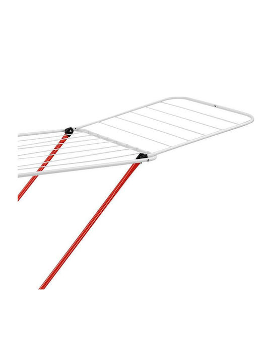 Viosarp Folding Floor Clothes Drying Rack Made of Metal with 18m Hanging Length Red