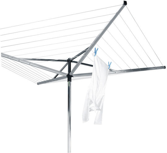 Brabantia Essential Folding Floor Clothes Drying Rack for Garden Made of Aluminum with 40m Hanging Length