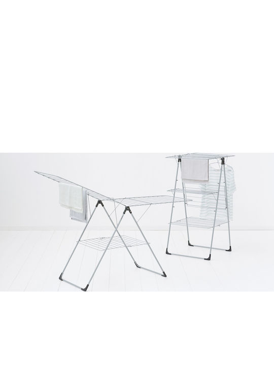 Brabantia Metallic Folding Floor Clothes Drying Rack with Hanging Length 23m